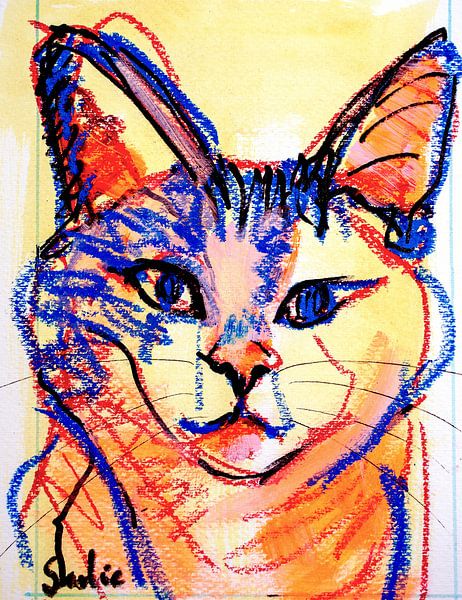 Gemälde einer Katze (VII) von Gemälde Liesbeth Serlie