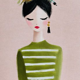 Floral Daydream, portrait moderne aux couleurs pastel sur Studio Allee