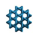 Penrose Sechseck Blau von Leeuwen Werk Miniaturansicht