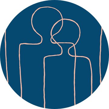 Together One, Prussian Blue/Potters Pink van Atelier Andrea