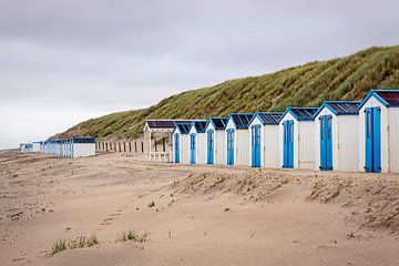 Cabanes de plage près de De Koog sur Texel sur Rob Boon