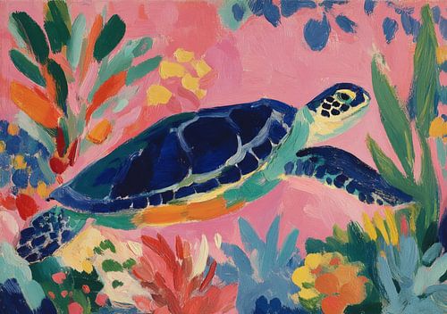 Zeeschildpad in het koraalrif