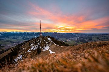 Sunset on the Grünten by Leo Schindzielorz