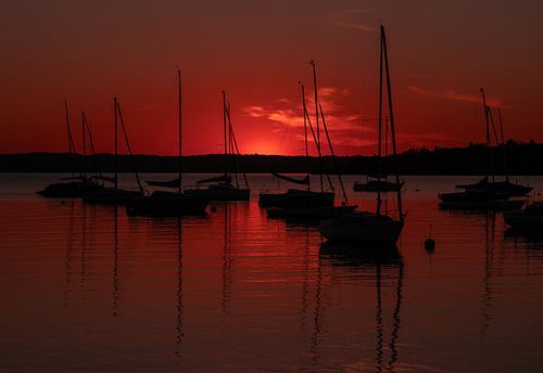 Zonsondergang in Herrsching am Ammersee