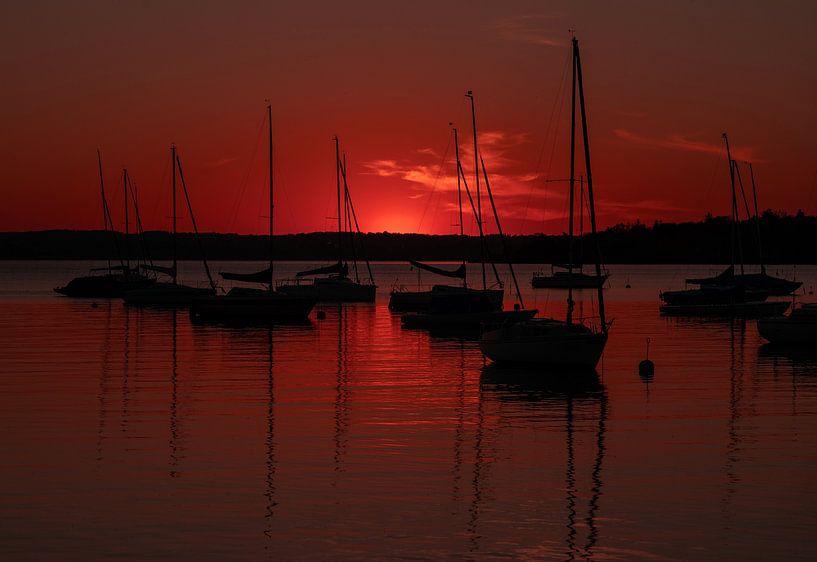 Sonnenuntergang in Herrsching am Ammersee von Einhorn Fotografie