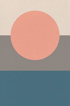 Zon, maan, oceaan. Ikigai. Abstracte minimalistische Zen kunst VI van Dina Dankers