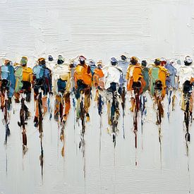 Moving forward together | Platoon of cyclists by Lauren Wilde