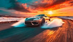 Sportwagen in der Landschaft