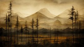 Mountain landscape in the mist by Studio Allee