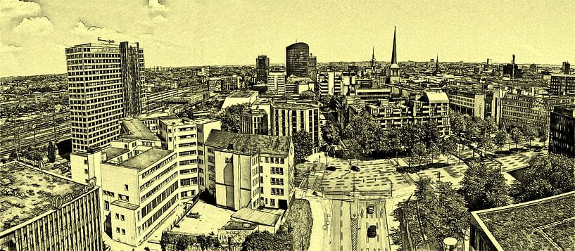 L'horizon de Dortmund en graphique par Edgar Schermaul