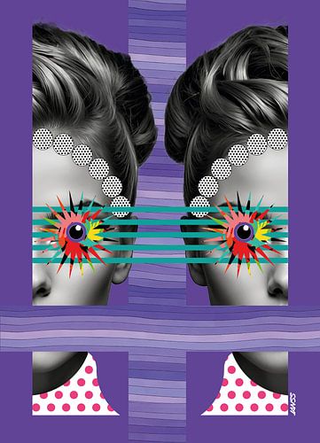 Rayures et points violet sur Jans van den Hoogen