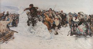 Eine Schneestadt zum Einsturz bringen, 1891, Vasili Soerikov