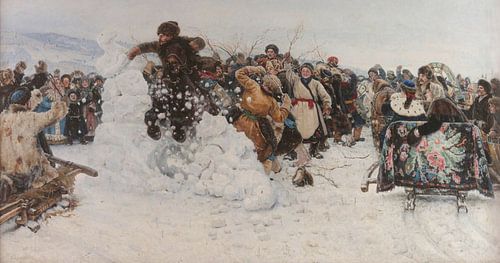 Een sneeuwstad neerhalen, 1891