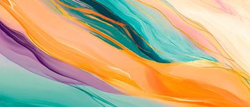 Kleurenspel van dromen - abstract Golven van stilte - Farbv van Poster Art Shop