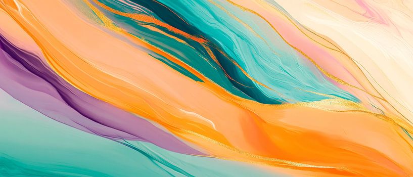 Play of colours of dreams - abstract Waves of silence - Farbv by Poster Art Shop