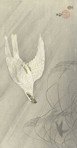 Jagende havik van Ohara Koson