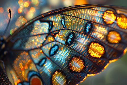 Gedetailleerde macro-opname van vlindervleugel