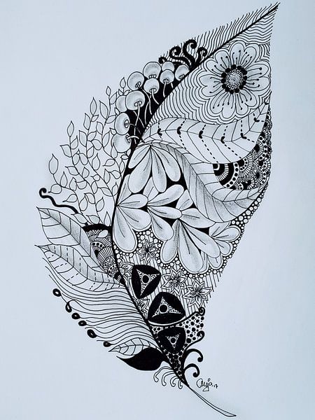 Plume de Zentangle Art par Anja  Bulté