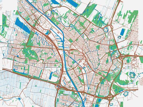 Kaart van Utrecht in de stijl Urban Ivory
