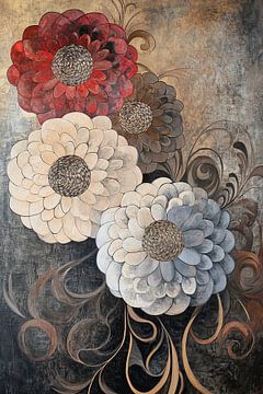 Bloemen | Sierlijke Bloemen Donkere Achtergrond van De Mooiste Kunst