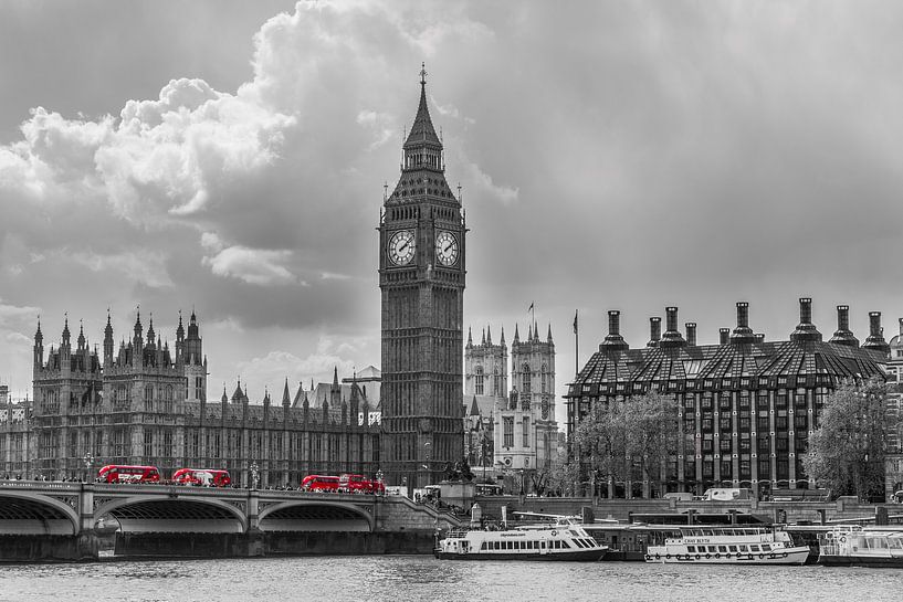 Photo de Londres - Skyline avec des bus rouges - 1 par Tux Photography