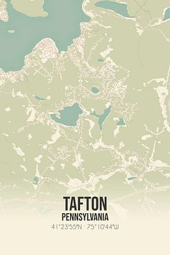 Carte ancienne de Tafton (Pennsylvanie), USA. sur Rezona