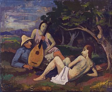 Karl Hofer, Twee vrouwen met luitspeler, 1940