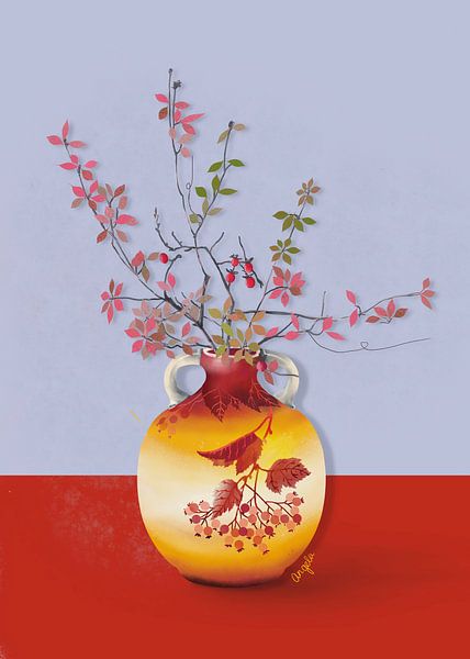 Impression d'art Branches sur vase par Angela Peters