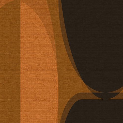 Retro abstract geometrisch in aardetinten op linnen nr. 3