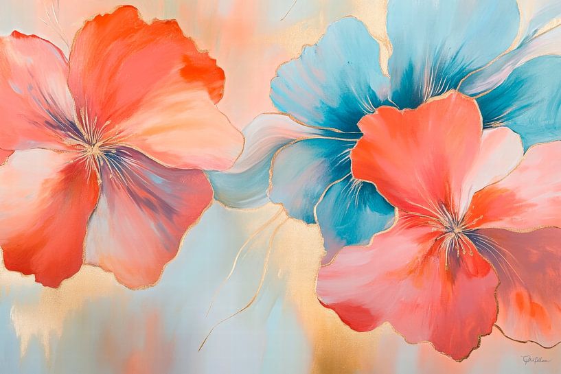 Colourful flowers - watercolour style by Poster Art Shop