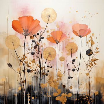 Peinture abstraite de fleurs sur Preet Lambon