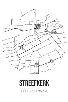 Streefkerk (Zuid-Holland) | Landkaart | Zwart-wit van Rezona