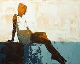 Warten in bunter Einsamkeit von Abstraktes Gemälde