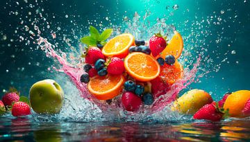 Fruit met waterdruppels