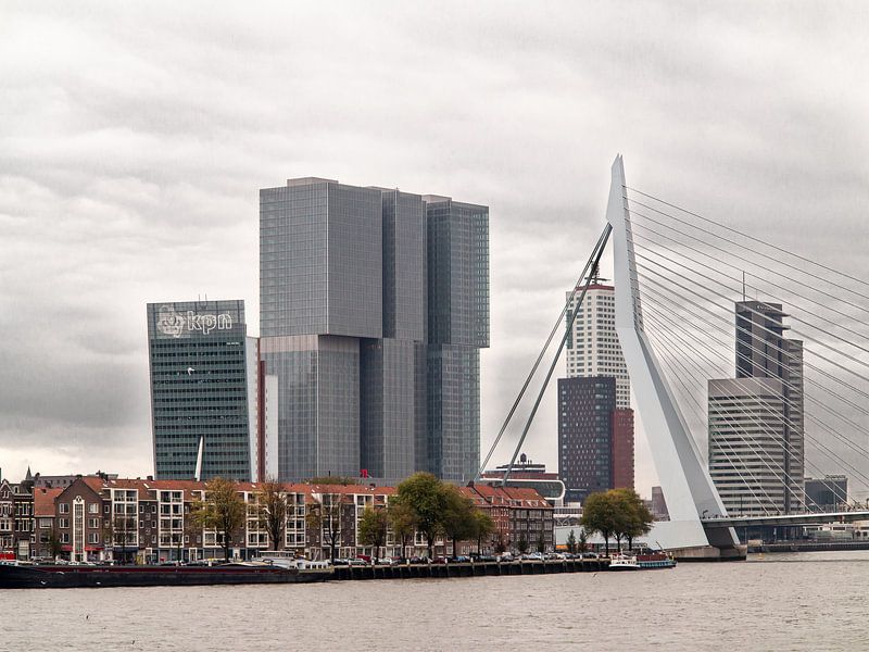 Erasmus-Brücke und De Rotterdam von Jim van Iterson