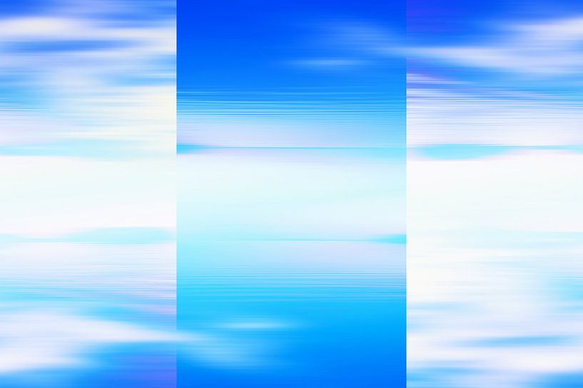 Abstract licht blauwe zeegezicht van Jan Brons
