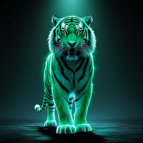 Tijger neongroen geëlektrificeerd