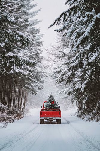 Christmas tree in the snow