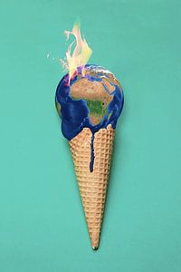 Bildmanipulation zum Klimawandel - Visuelles Kunstwerk mit dringender Botschaft