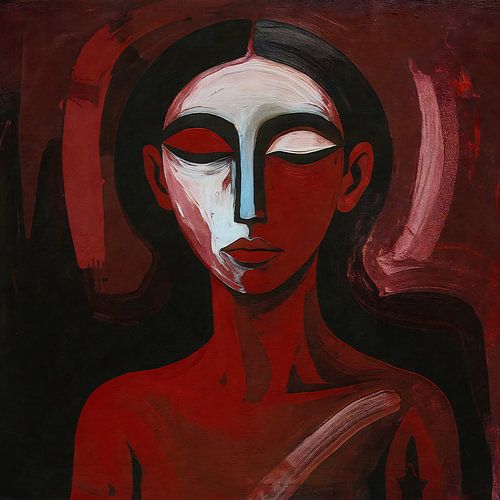 Expressionistisch portret van dualiteit