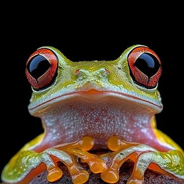 Grüner Frosch Porträt von TheXclusive Art