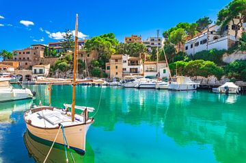 Boats at old fishing village of Cala Figuera Santanyi by Alex Winter