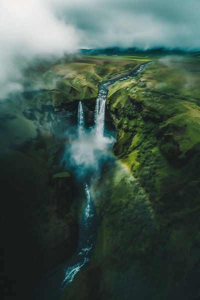 Wasserfall im Nebel von fernlichtsicht