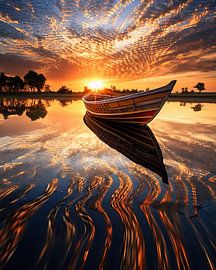 Boot im Sonnenaufgang