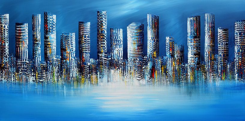Ville bleue par Gena Theheartofart