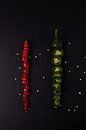 twee gekleurde pepers 1 van 3 van Anita Visschers thumbnail