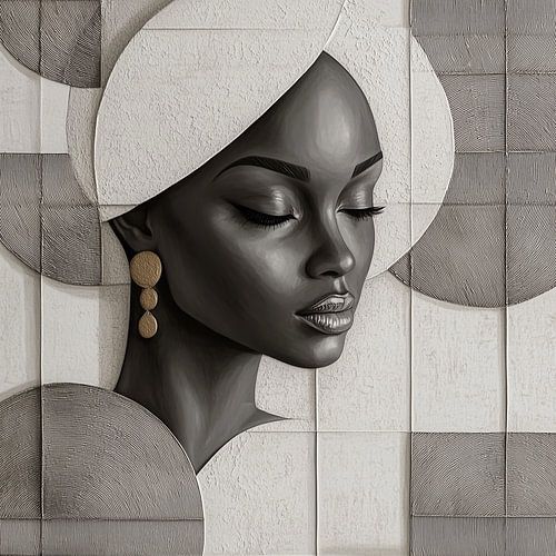 Omringd door geometrische vormen