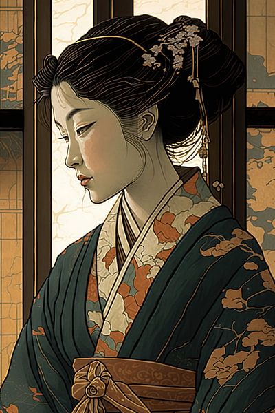 Geisha enchantée, harmonie de la beauté par Peter Balan