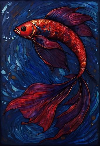 Betta Vis - Rood en Blauw