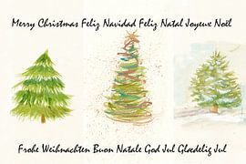 Arbres de Noël mondiaux et vœux de fête